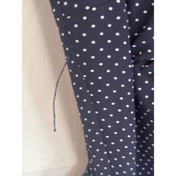 Lane Bryant Navy Blue Polka Dot Flutter Sleeve Midi Faux Wrap Dress Size 22 - Picture 12 of 12